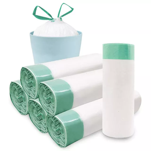 Bolsas de basura de cocina con cordón biodegradable LDPE HDPE respetuoso con el medio ambiente personalizado en rollo con corbata - Product Image 5