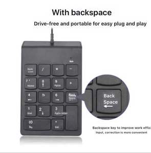 Mini Wired <strong>Keyboard</strong> <strong>Keypad</strong> 18 Keys <strong>Numeric</strong> for Laptop Desktop PC Pro Computer Numpad Digital <strong>Keyboard</strong>