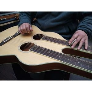 Double Six Strings Hawaiian Wood Guitar 40-Inch Lapsteel with Mahogany Back/Side - Product Image 5