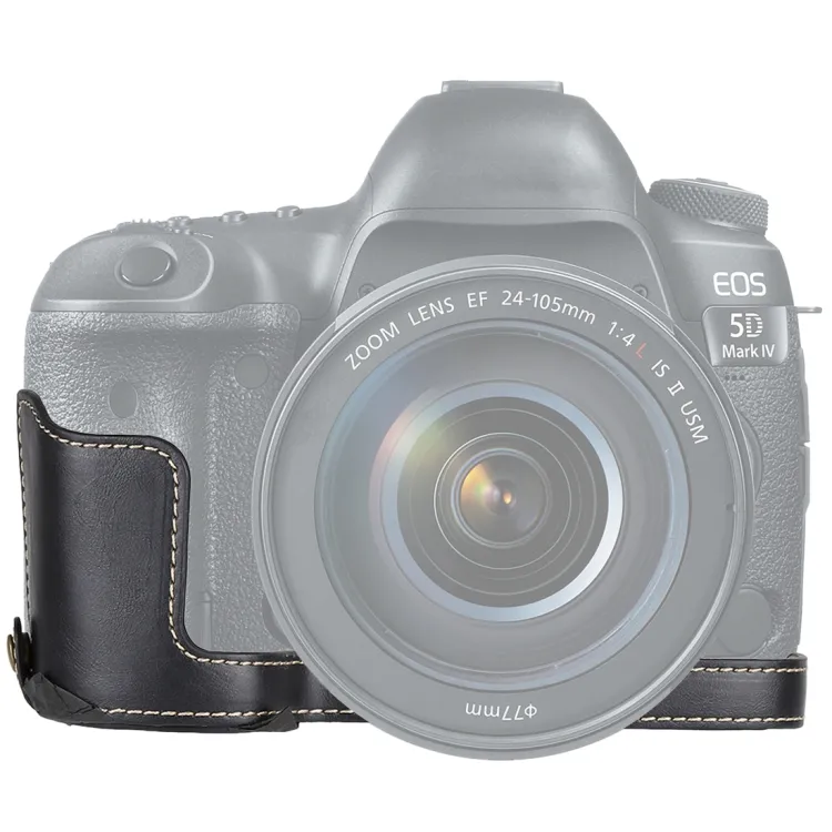 ड्रॉप शिपिंग 1/4 इंच धागा पु चमड़े कैमरा कैनन EOS के लिए आधा मामले आधार 5D मार्क चतुर्थ/5D मार्क तृतीय