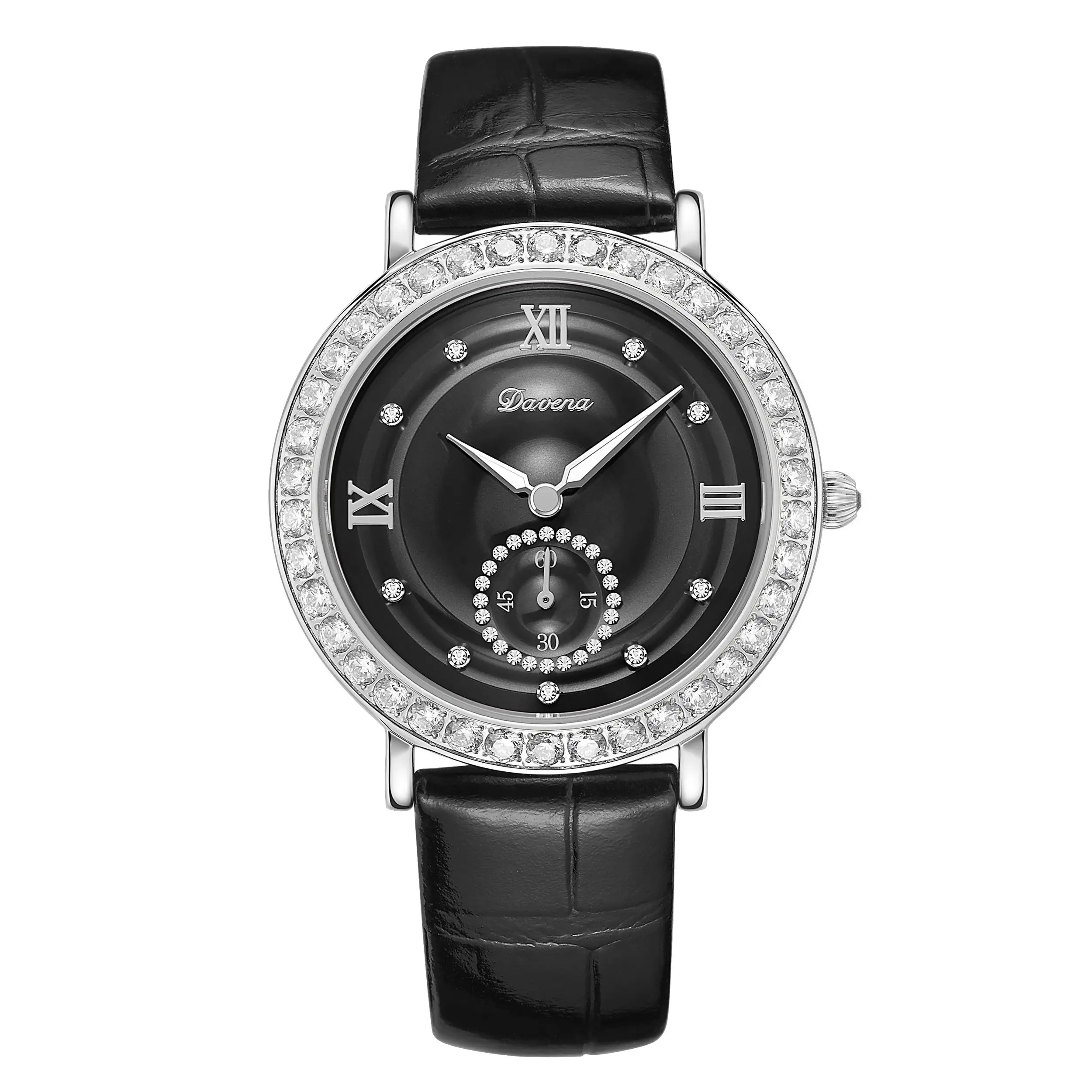 Gran oferta de diseñador 5A grado brillante CZ hielo cristales hembra impermeable brillante reloj de mujer de cristal