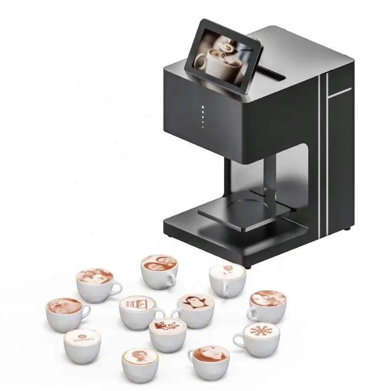 Máquina de impresión de fotos de pastel de macarrón de último diseño Impresora de café 3D Impresora de café Latte Art