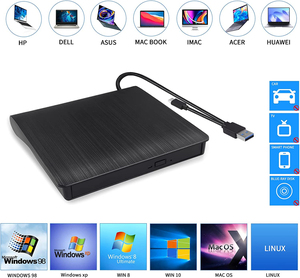 外置光盘光盘RW驱动器2合1 USB 3.0 Type-C便携式光盘光盘驱动器播放器读取器刻录机 - Product Image 3