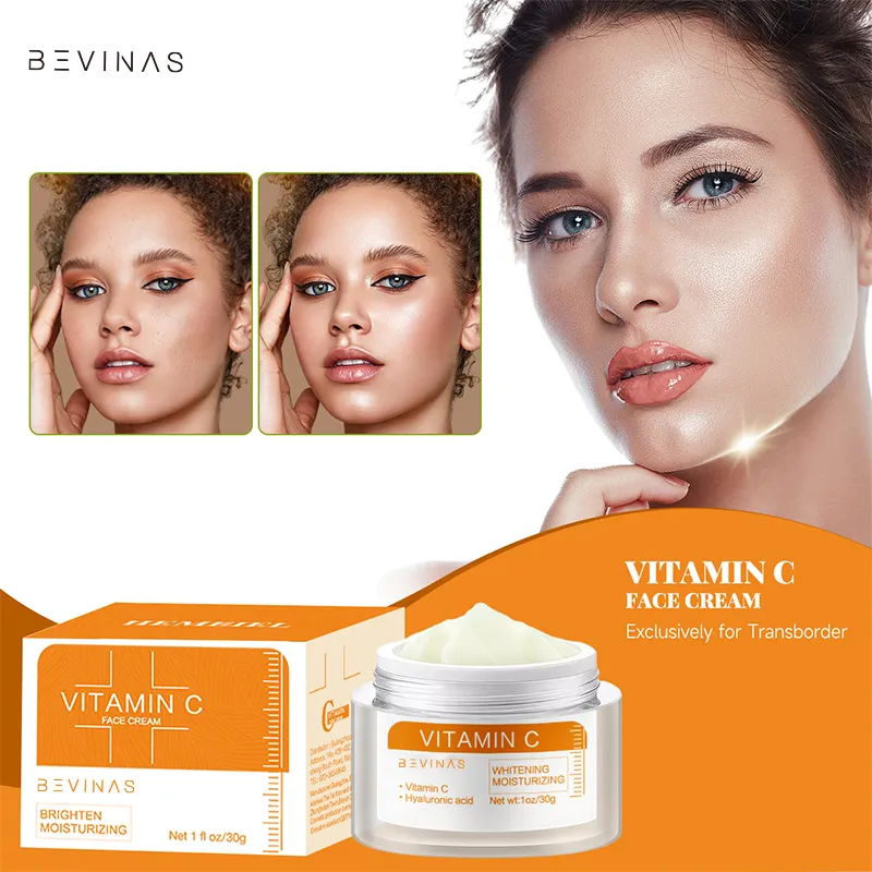 Crema facial perezosa Crema facial de vitamina C ilumina el tono de la piel, mejora la opacidad, reduce las líneas finas y blanquea la crema facial