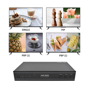 2x1 Multi-VIEWER 4K60Hz HDMI Seamless Switch Compatible con control IR RS232, con audio óptico analógico UHD Switch 2X1 HDMI Multiviewer