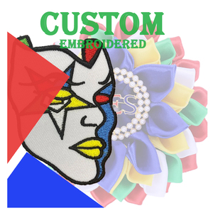 Masonik Shriner işlemeli kırmızı yeşil sarı kılıç üzerinde özel demir ay yıldız amblem işlemeli yama - Product Image 3