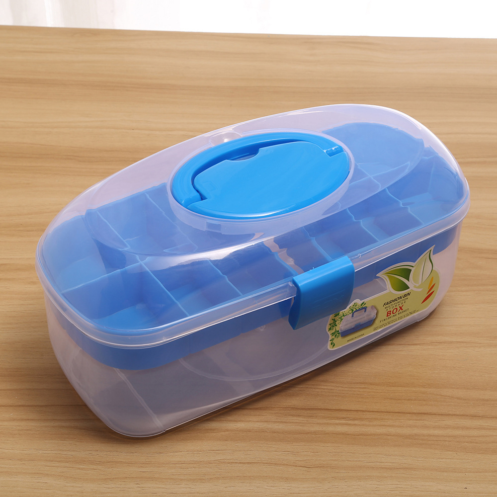 Large oval toolbox, blue (34.5*15.5*16)