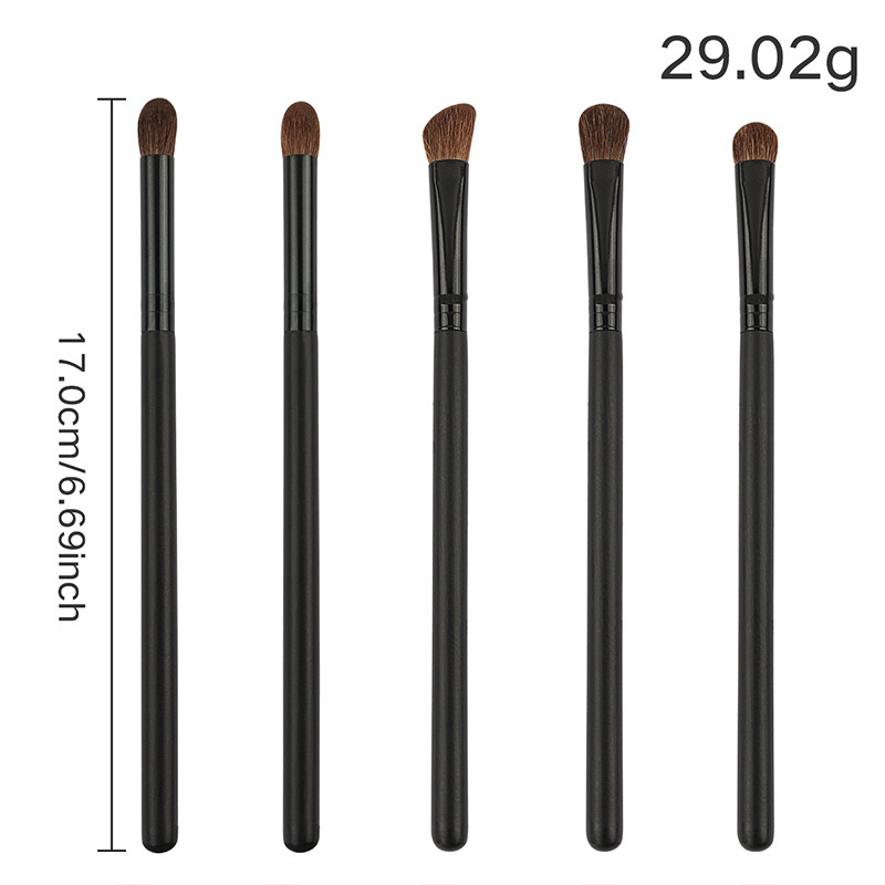 5-piece horsehair eye brushes-opp packaging