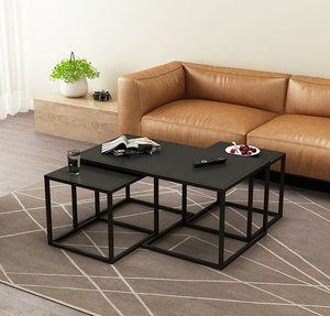 Modern <strong>Nesting</strong> Coffee <strong>Table</strong> Set Small square Metal Side <strong>End</strong> Coffee <strong>Table</strong> for Living Room Furniture - Product Image 3