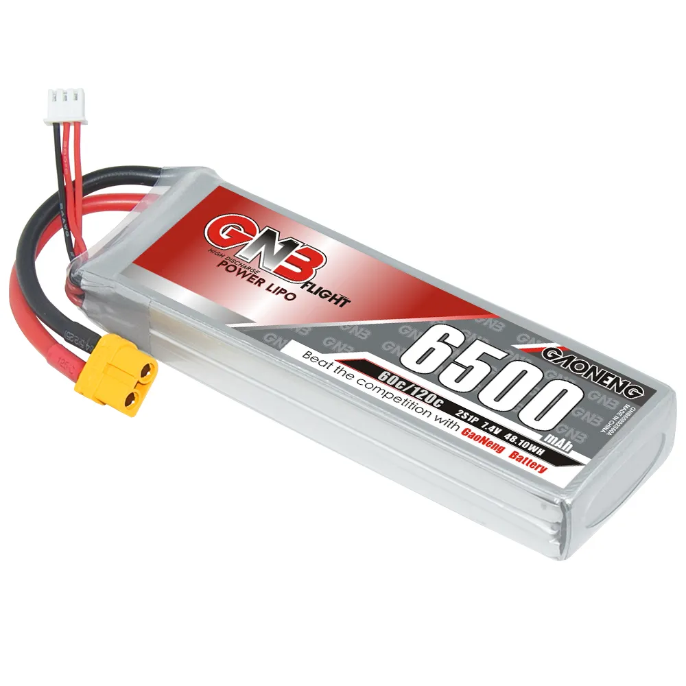 GNB GAONENG 2S 6500mah 7.4V 60C 120C XT60 RC LiPo Battery Soft Pack Drone Car Boat Truck