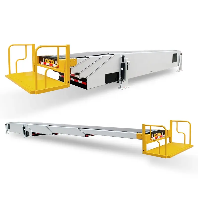 Container Loading Unloading Telescopic Belt Conveyor Belt System With Operator Standing Platform