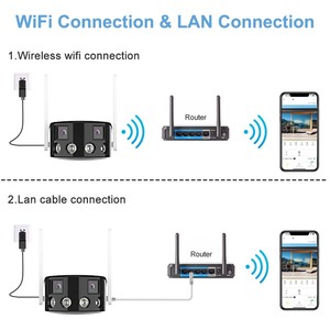 ICsee 6mp双镜头全景固定网络WiFi户外子弹摄像机Ai Ip 180度全景子弹闭路电视安全摄像机 - Product Image 4
