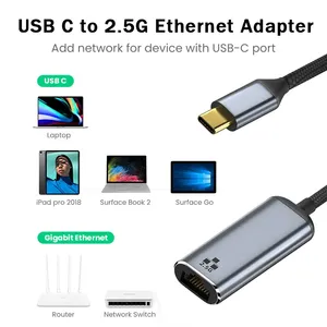 2.5G USB C Ethernet MacBook adaptörü iPad Pro 2500Mbps 2.5 Gigabit tip C Lan RJ45 ağ kartı USB 3.0 Ethernet stok - Product Image 4