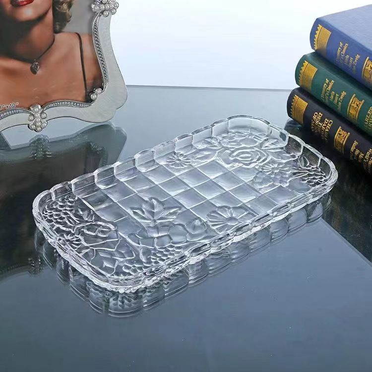 Plateau long transparent pour raisins - 34 cm