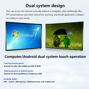 65/75/86/98/100 inch màn hình cảm ứng đa điểm tương tác Màn hình LCD phòng hội nghị bảng trắng thông minh tương tác - Product Image 6