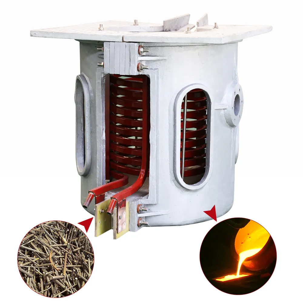 Horno de fundición de hierro horno de olla de inducción MF de acero horno de fusión de aluminio de acero