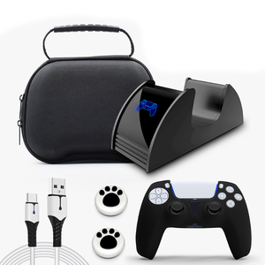 Per PS5 accessori <span class=keywords><strong>Controller</strong></span> 6 IN 1 Set per P5 <span class=keywords><strong>Controller</strong></span> a carica singola cavo dati IN Silicone pollice Joystick tappo - Product Image 4