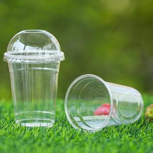 一次性可生物降解可堆肥塑料透明聚乳酸杯定制10 12 14 16 20 24盎司带盖冷饮聚乳酸杯 - Product Image 2
