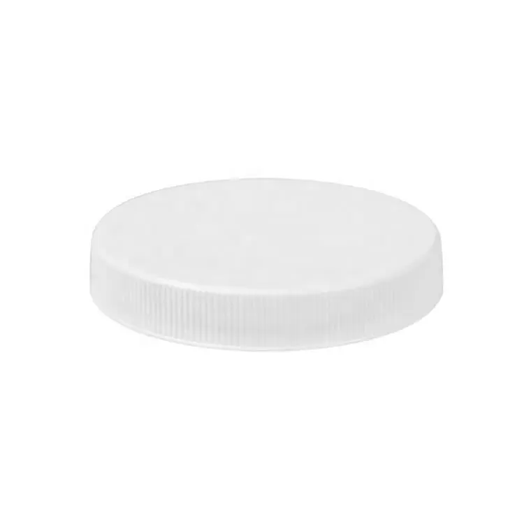 Tamaños 48mm 53mm 58mm 63mm 70mm 89mm tapas de rosca continua de plástico blanco y negro con sello de presión para frascos de vidrio