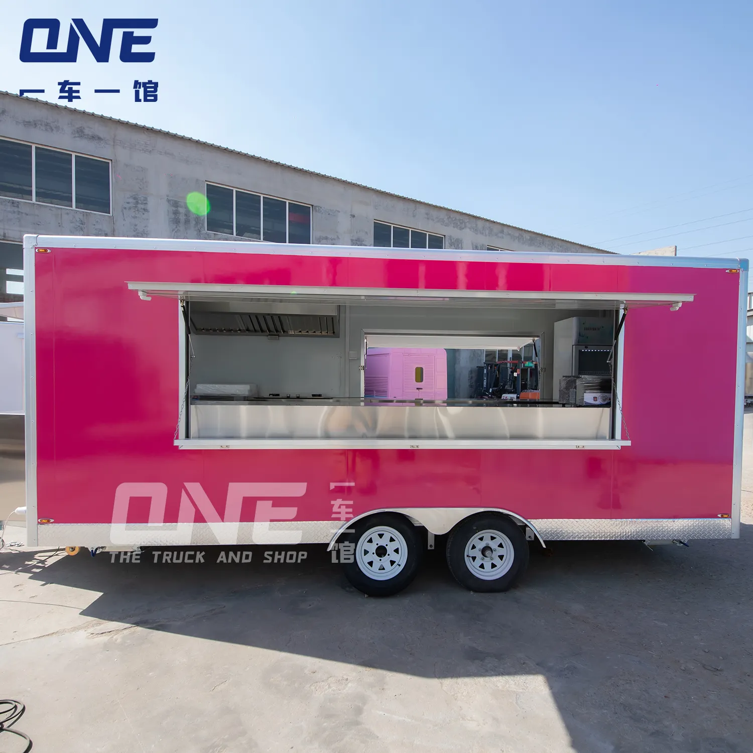 mobile salon food truck pink hot dog stand mobile kitchen ice cream kiosk hot dog cart with grill and deep fryer food trailer