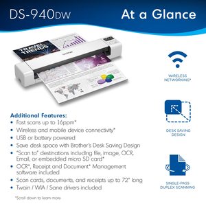 B-rother 940dw A4 hai mặt Mạng di động cầm tay máy quét di động di động có dây và không dây máy quét tự động - Product Image 6