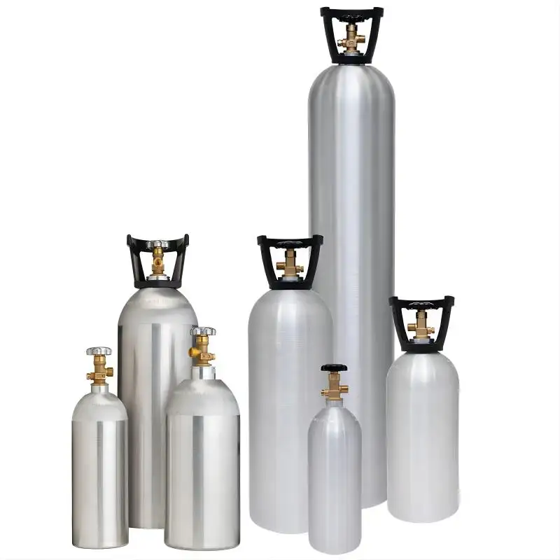 Cylindre en aluminium de cilindro de cylindre de co2 de réservoir de gaz en aluminium de bonne qualité pour l'industrie médicale