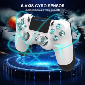 Controlador de juego inalámbrico con luz RGB, giroscopio LED de 6 ejes, Joystick de doble vibración para consola PS4 PS3, ordenador y PC - Product Image 4
