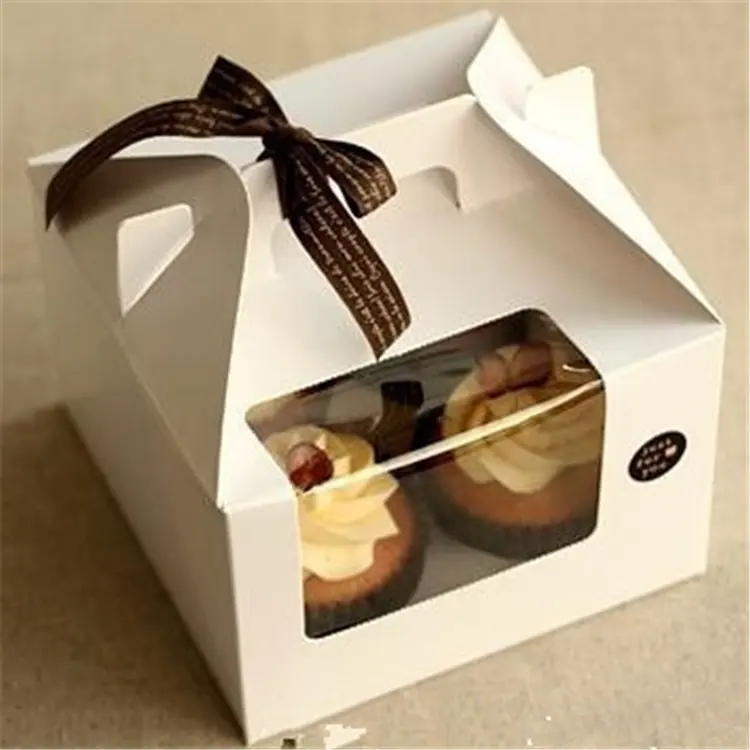 Custom Print Taart Doos Met Venster Mini Cupcake Dozen 6 Gat