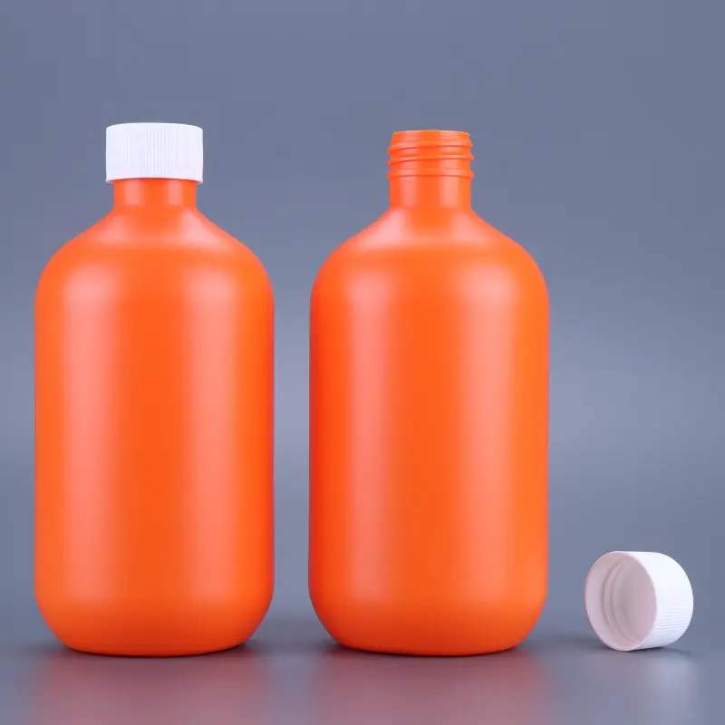 Bouteille PE blanche transparente chimique de laboratoire avec échelle bouteille de réactif en plastique presser l'emballage liquide 10oz 16oz