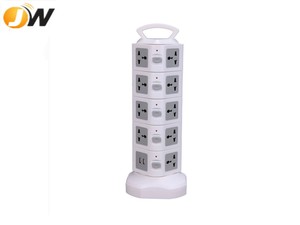JUNWEI High Quality 11-Way Vertical Tower Power Strip 4 USB Power <strong>Adapter</strong> 13A Rated Current 110V <strong>Rotatable</strong> Extension <strong>Socket</strong> - Product Image 6