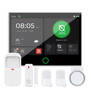 Tuya Inteligente 7 polegadas <span class=keywords><strong>LCD</strong></span> de alarme anti-roubo com IPS <span class=keywords><strong>Display</strong></span> 4G GSM Wifi Implantação remota sem fio Sensor Rede <span class=keywords><strong>Host</strong></span> Acessório Set