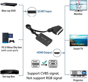 <strong>SCART</strong> <strong>to</strong> HDMI Converter with Cable Wrugste <strong>Scart</strong> in HDMI Out HD 720P/1080P Switch Video Audio Converter <strong>Adapter</strong> for HDTV - Product Image 4
