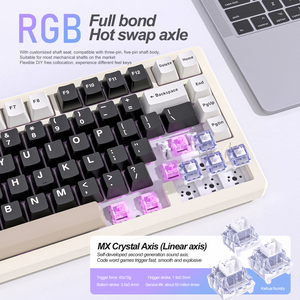 Attack Shark X75 Aluminum Custom RGB Wireless BT Three Mode Pure CNC <strong>Keyboard</strong> Gaming Gamer <strong>Mechanical</strong> <strong>Keyboard</strong> - Product Image 5