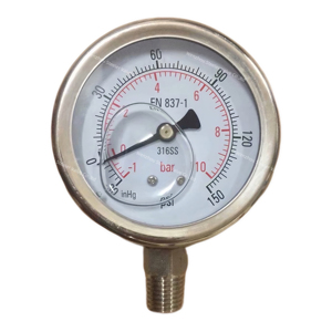 SS304 Sanitary Pressure Gauge with 3/8&quot; Male NPT -<strong>30</strong> to 150 psi