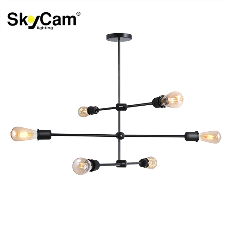 SkyCam-lámpara colgante de Base de Metal para el hogar, accesorios de iluminación de madera maciza escandinava, E27, 25w