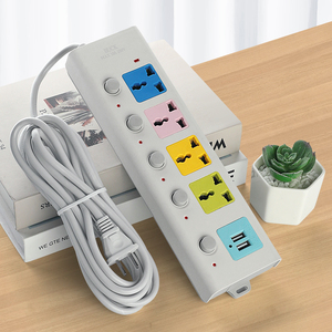EZKABO高品质智能通用扩展插座延长线插座，带2USB 4插座，带开关电源板 - Product Image 1