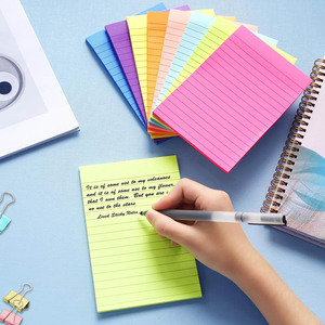 Barato personalizado de gran tamaño de neón de color pastel fuerte adhesivo línea clara forrado 4/6 tamaño Bloc de notas adhesivas para libros - Product Image 6