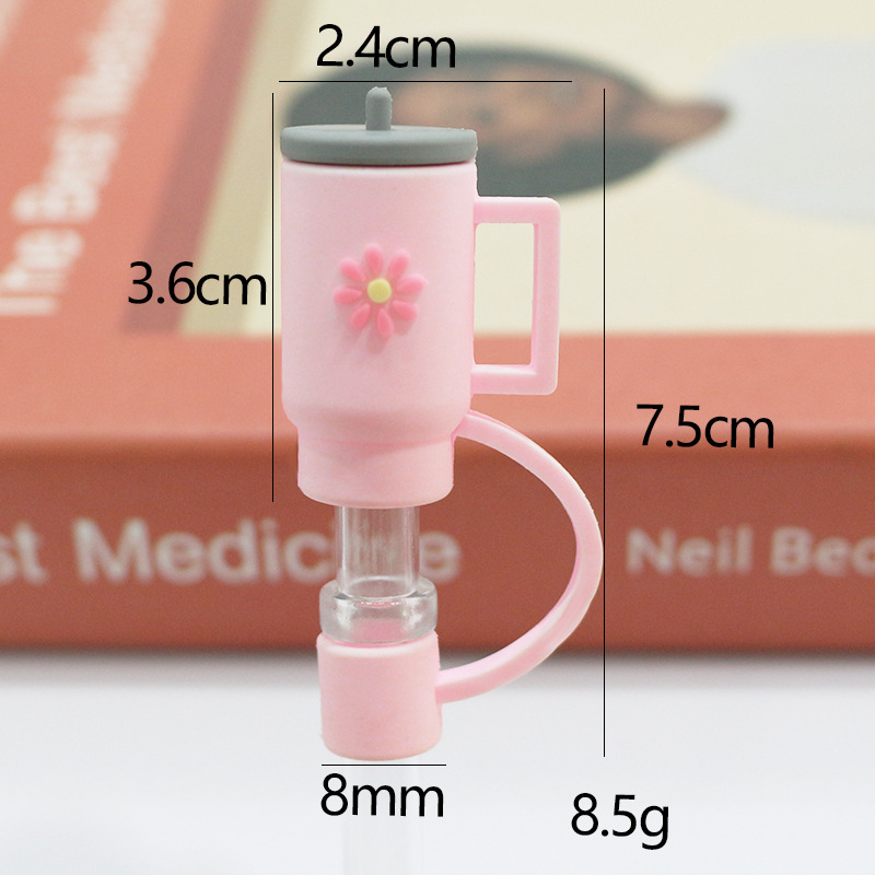 Petite tasse rose clair 8mm en sachet sans paille