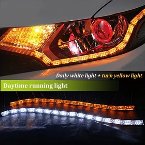50 ס "מ 16smd דינמי גמיש קריסטל דמעות עיניים הוביל אור הפנס אות צהוב זורם לבן dl