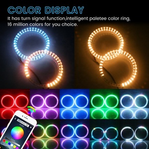 ไฟวงแหวนแองเจิลไลท์ RGB LED ควบคุมด้วยแอปขนาด80มม. 95มม. ปรับแต่งรถสีสันสดใส - Product Image 5