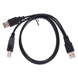 Dual <strong>USB</strong> <strong>2</strong>.0 Male to Standard B Male Y Data Cables 80cm for Printer Scanner External Hard Disk Drive Durable - Product Image 1