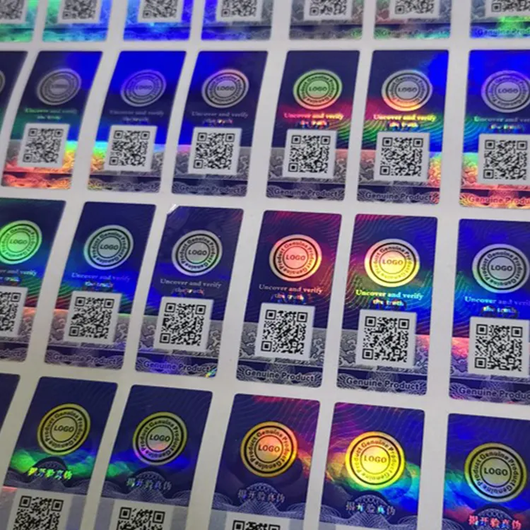 Stiker Label Hologram penyegelan Label kemasan anti-palsu warna-warni stiker Hologram 3D