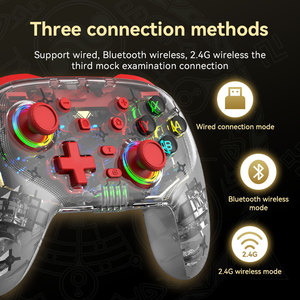 用于PS4控制器PS3控制游戏控制台的透明无线游戏手柄控制器6轴操纵杆双振动游戏手柄 - Product Image 2