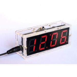 DIY Kit Rote LED Elektronische Uhr Mikro controller Digitaluhr Zeit thermometer Mit Sprech uhr und PDF - Product Image 1