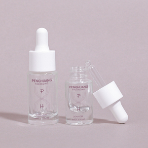 Alta calidad, 5ml, 10ml, botella de suero de vidrio transparente, cierre de bomba, embalaje plano vacío para aceite esencial, base líquida, cuidado del cabello - Product Image 5