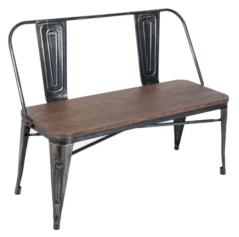 Alta apilable de hierro tres asiento esperando restaurante de Metal industrial asiento de madera largo Banco silla