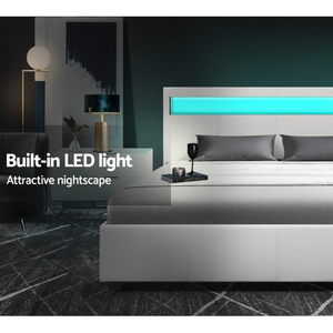 LED אור מיטת ראש מסגרת עם אחסון מודרני מלכת גודל גז הרמת מיטת סטים למכירה