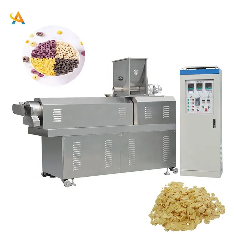 Extrusor de comida cereal, máquina automática de produção de flocos de milho