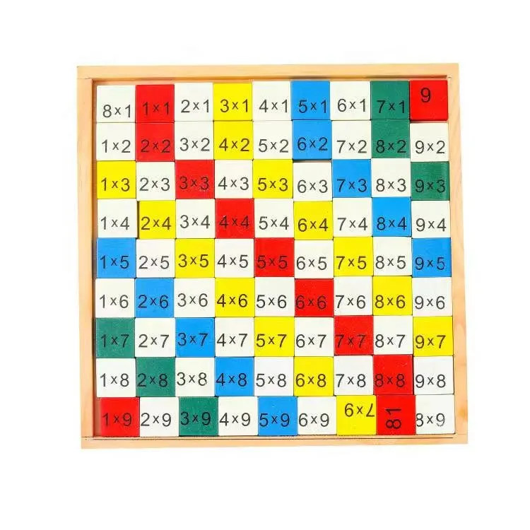 Early education children wooden math puzzle toy calculation board multiplication table to develop children's hand-eye coordinati