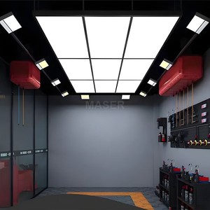 Oto detay mağazaları ve araba yıkama istasyonları için 9 Panel AYDINLATMA kare şekli gömme tavan ile Modern LED ızgara sistemi - Product Image 2
